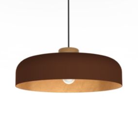 LUMICOM - BOIS Suspension, 1XE27, max 42W, métal, corten/gold, D50cm