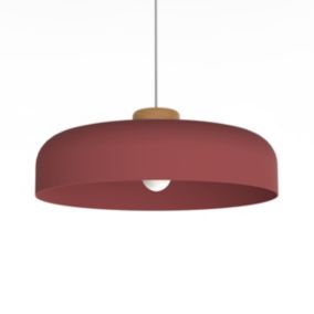 LUMICOM - BOIS Suspension, 1XE27, max 42W, métal, cowhide red, D40cm