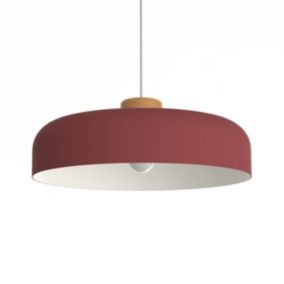 LUMICOM - BOIS Suspension, 1XE27, max 42W, métal, cowhide red/traffic white, D50cm