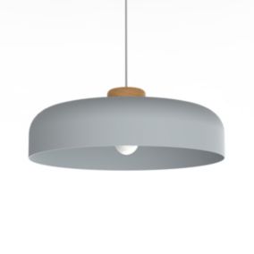 LUMICOM - BOIS Suspension, 1XE27, max 42W, métal, gris, D50cm