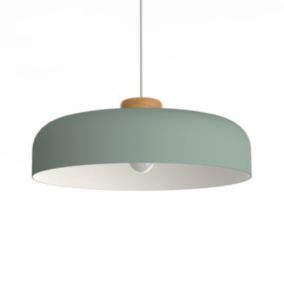 LUMICOM - BOIS Suspension, 1XE27, max 42W, métal, iceberg green/traffic white, D40cm