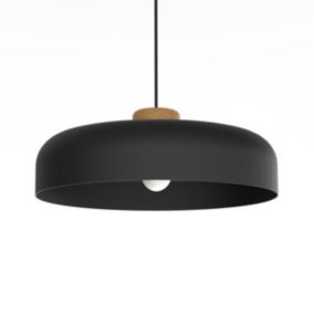 LUMICOM - BOIS Suspension, 1XE27, max 42W, métal, matt black, D40cm