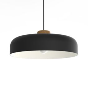 LUMICOM - BOIS Suspension, 1XE27, max 42W, métal, noir/blanc, D50cm