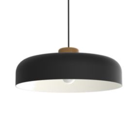 LUMICOM - BOIS Suspension, 1XE27, max 42W, métal, noir/blanc, D50cm