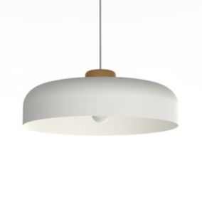 LUMICOM - BOIS Suspension, 1XE27, max 42W, métal, traffic white, D40cm