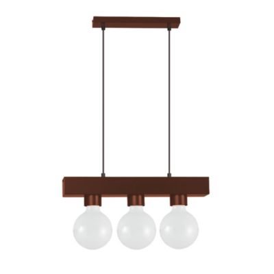 LUMICOM - BOSTON L Suspension, 3XE27, max 42W, métal, marron corten, 10X30cm