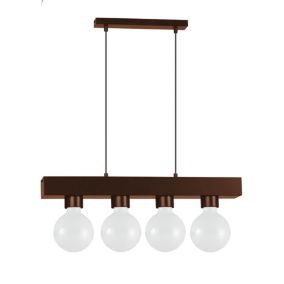 LUMICOM - BOSTON XL Suspension, 4XE27, max 42W, métal, marron corten, 10X45cm