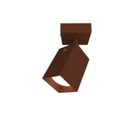 LUMICOM - BRINCK Plafonnier S, 1X GU10, max 33W, métal, corten, L.6cm