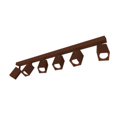 LUMICOM - BRINCK Plafonnier XL, 6X GU10, max 33W, métal, corten, L.6cm