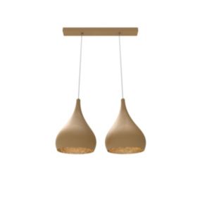 LUMICOM - CALICE LINEARE Suspension, 2x E27, max 42W, métal, anodic gold, D. 20cm