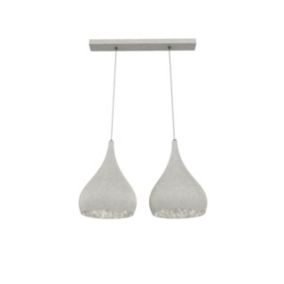 LUMICOM - CALICE LINEARE Suspension, 2x E27, max 42W, métal, blanc, D. 20cm