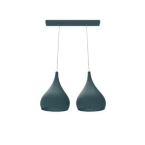 LUMICOM - CALICE LINEARE Suspension, 2x E27, max 42W, métal, bleu méditerranèen, D. 20cm