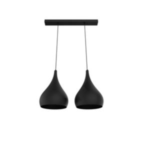 LUMICOM - CALICE LINEARE Suspension, 2x E27, max 42W, métal, noir, D. 20cm