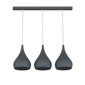 LUMICOM - CALICE LINEARE Suspension, 3x E27, max 42W, métal, anthracite, D. 20cm