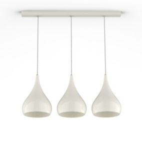 LUMICOM - CALICE LINEARE Suspension, 3x E27, max 42W, métal, blanc brillant, D. 20cm