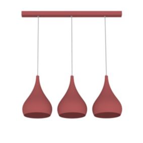 LUMICOM - CALICE LINEARE Suspension, 3x E27, max 42W, métal, rouge, D. 20cm