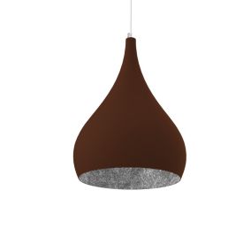 LUMICOM - CALICE Suspension, 1X E27, max 42W, métal, corten/feuille d'argent, D.20cm