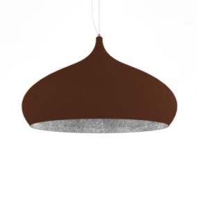 LUMICOM - CALICE Suspension, 1X E27, max 42W, métal, feuille argent/corten, D.60cm