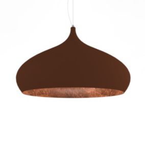 LUMICOM - CALICE Suspension, 1X E27, max 42W, métal, feuille cuivre/corten, D.60cm