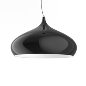 LUMICOM - CALICE Suspension, 1X E27, max 42W, métal, noir brillant/blanc traffic, D.60cm