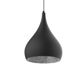 LUMICOM - CALICE Suspension, 1X E27, max 42W, métal, noir/feuille d'argent, D.20cm