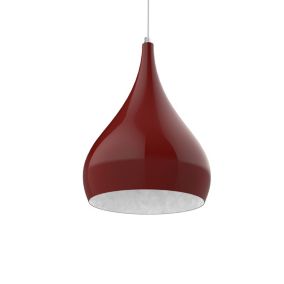 LUMICOM - CALICE Suspension, 1X E27, max 42W, métal, rouge brillant/blanc, D.20cm