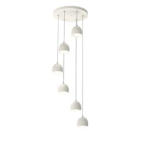 LUMICOM - CAMPANELLA COMPO Suspension, 6X GU10, max 33W, métal, blanc brillant, D.12cm