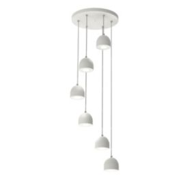 LUMICOM - CAMPANELLA COMPO Suspension, 6X GU10, max 33W, métal, blanc, D.12cm