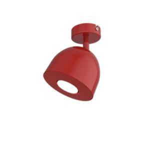 LUMICOM - CAMPANELLA Plafonnier, 1X GU10, max 33W, métal, rouge brillant, D.12cm