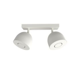 LUMICOM - CAMPANELLA Plafonnier, 2X GU10, max 33W, métal, blanc, D.12cm