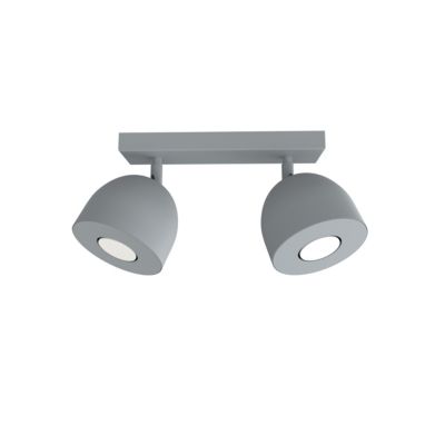 LUMICOM - CAMPANELLA Plafonnier, 2X GU10, max 33W, métal, gris , D.12cm