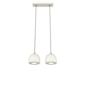 LUMICOM - CAMPANELLA Suspension, 2X GU10, max 33W, métal, blanc brillant, D.12cm