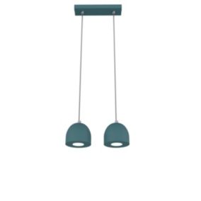 LUMICOM - CAMPANELLA Suspension, 2X GU10, max 33W, métal, bleu méditerranèen, D.12cm