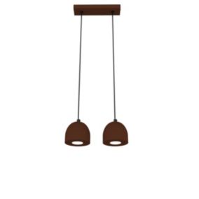 LUMICOM - CAMPANELLA Suspension, 2X GU10, max 33W, métal, corten, D.12cm