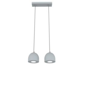 LUMICOM - CAMPANELLA Suspension, 2X GU10, max 33W, métal, gris , D.12cm