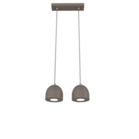 LUMICOM - CAMPANELLA Suspension, 2X GU10, max 33W, métal, gris tourterelle brillant, D.12cm