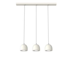 LUMICOM - CAMPANELLA Suspension, 3X GU10, max 33W, métal, blanc brillant, D.12cm