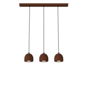 LUMICOM - CAMPANELLA Suspension, 3X GU10, max 33W, métal, corten, D.12cm