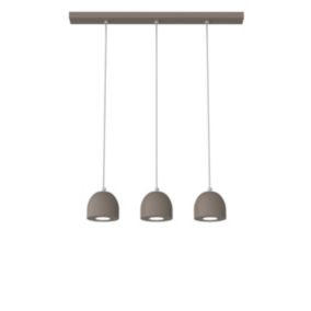 LUMICOM - CAMPANELLA Suspension, 3X GU10, max 33W, métal, gris tourterelle brillant, D.12cm