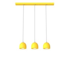 LUMICOM - CAMPANELLA Suspension, 3X GU10, max 33W, métal, jaune, D.12cm