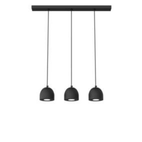 LUMICOM - CAMPANELLA Suspension, 3X GU10, max 33W, métal, noir, D.12cm