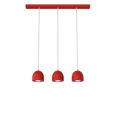 LUMICOM - CAMPANELLA Suspension, 3X GU10, max 33W, métal, rouge brillant, D.12cm