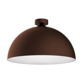 LUMICOM - CASSIS Plafonnier, 1XE27, max 42W, métal, marron corten/blanc, D60cm