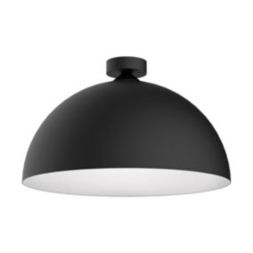 LUMICOM - CASSIS Plafonnier, 1XE27, max 42W, métal, noir mat/blanc, D60cm