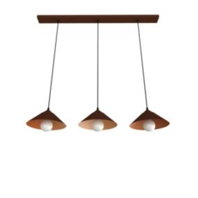 LUMICOM - CHAPEAU Binario, 3XE27, max 42W, metallo, corten/foglia rame, D25cm