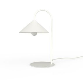 LUMICOM - CHAPEAU Lampe de table, 1XE27, max 42W, métal, blanc mat, D25cm