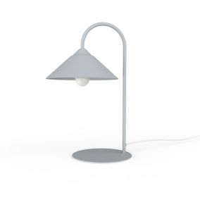 LUMICOM - CHAPEAU Lampe de table, 1XE27, max 42W, métal, gris, D25cm