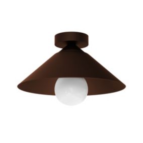 LUMICOM - CHAPEAU Plafonnier, 1XE27, max 42W, métal, marron corten, D25cm