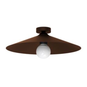 LUMICOM - CHAPEAU Plafonnier, 1XE27, max 42W, métal, marron corten, D40cm