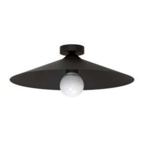 LUMICOM - CHAPEAU Plafonnier, 1XE27, max 42W, métal, noir mat, D40cm